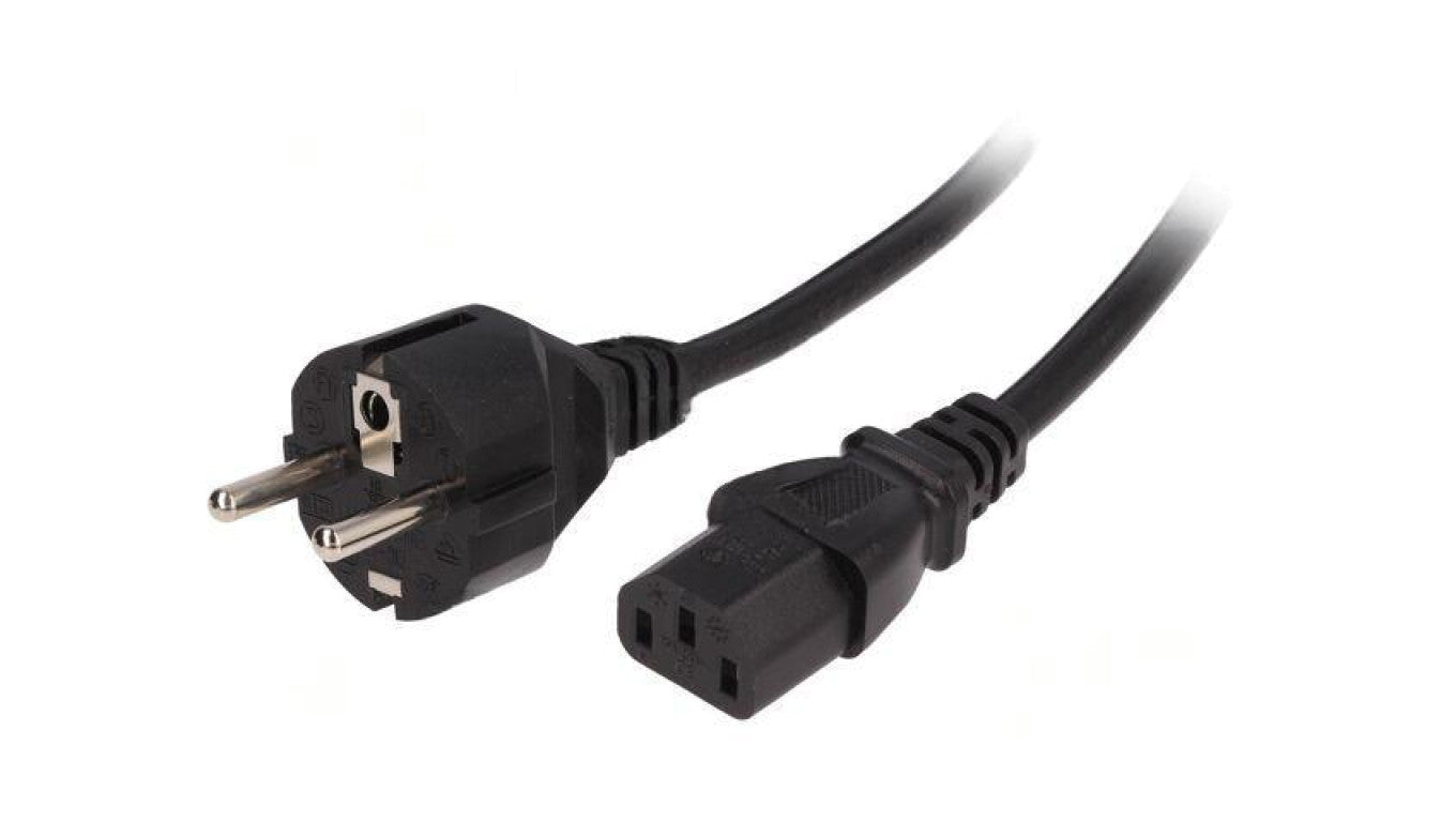 Kabel: 3x1mm2, CEE 7/7 (E/F) wtyk,IEC C13 żeński, 5m LT-312+501 H05VV-F 3X1.0 BLK 5M