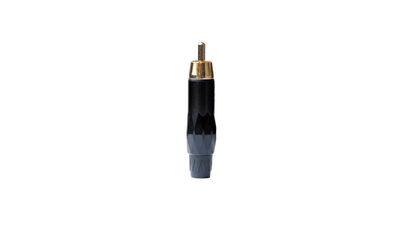 Wtyk RCA metalowy RCAMB, czarno-niebieski LIN000013 /5szt./