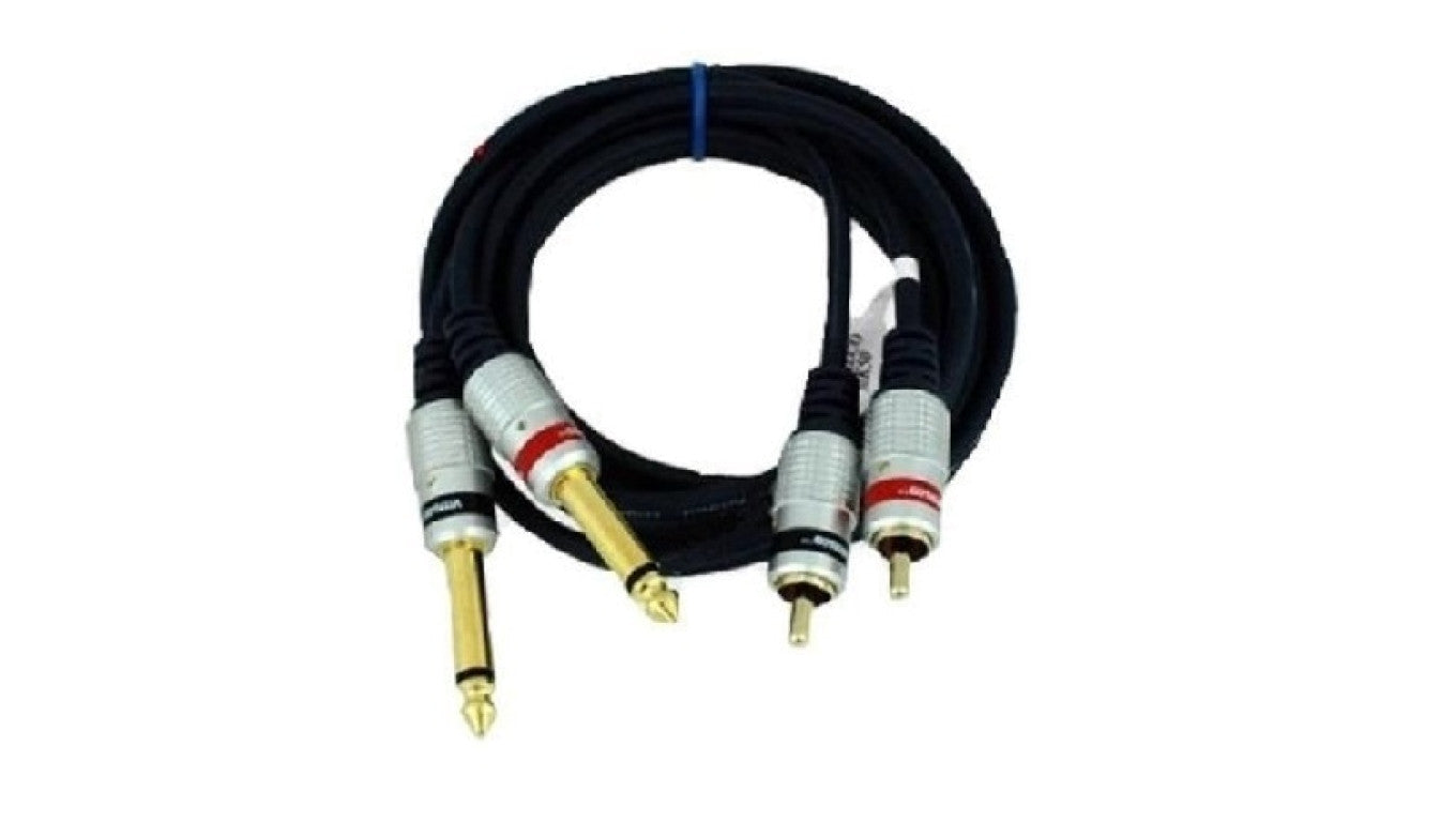 Kabel audio 2xwt.Jack 6,3 mono/2xwt.RCA MK50 7,5m