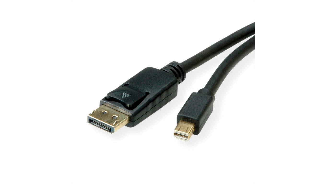 Kabel ROLINE Mini DisplayPort, mDP-DP, v1.3/v1.4, M/M, zwart, 1 m