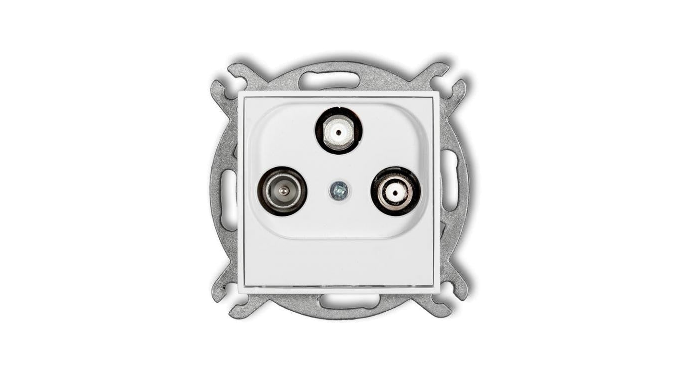 MINI Mechanizm gniazda abonenckiego 2 wyjścia SAT + TV biały mat 25MGSN