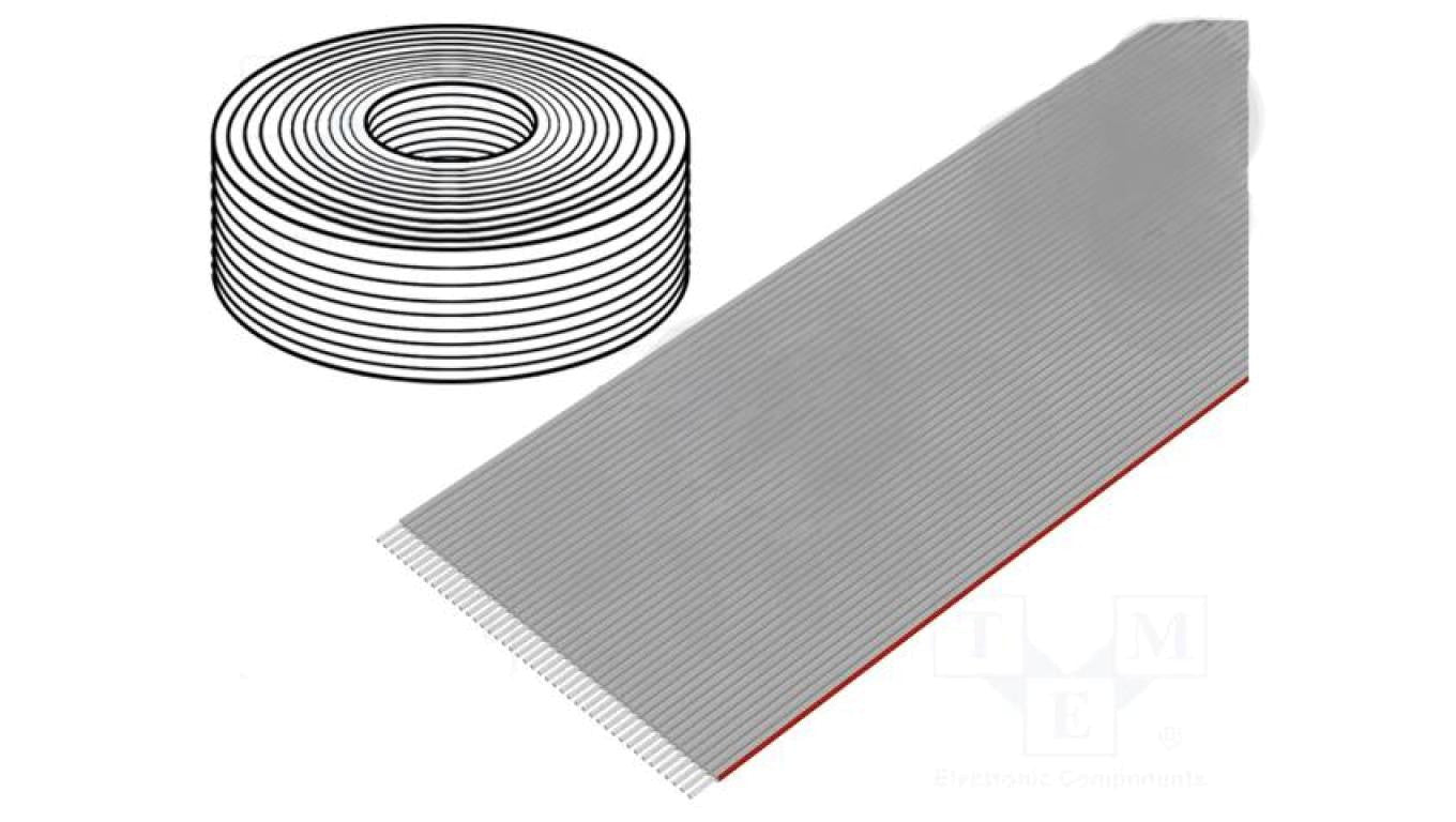 Przewód: wstążkowy 1mm linka Cu nieekranowany PVC szary 30,5m DS1057-01-44A282R-30.5