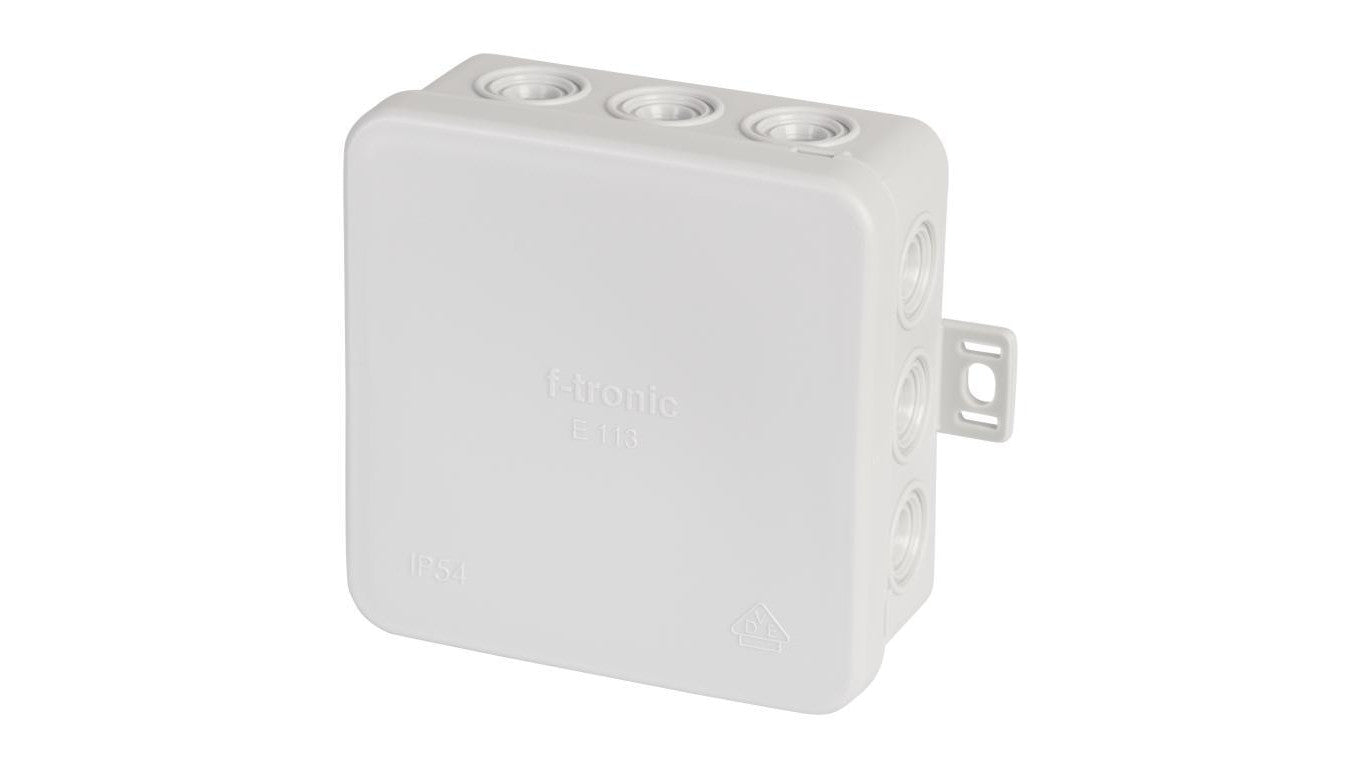 Puszka instalacyjna natynkowa typu KLIK 85x85x40mm hermetyczna IP54 szara E113 F-TRONIC
