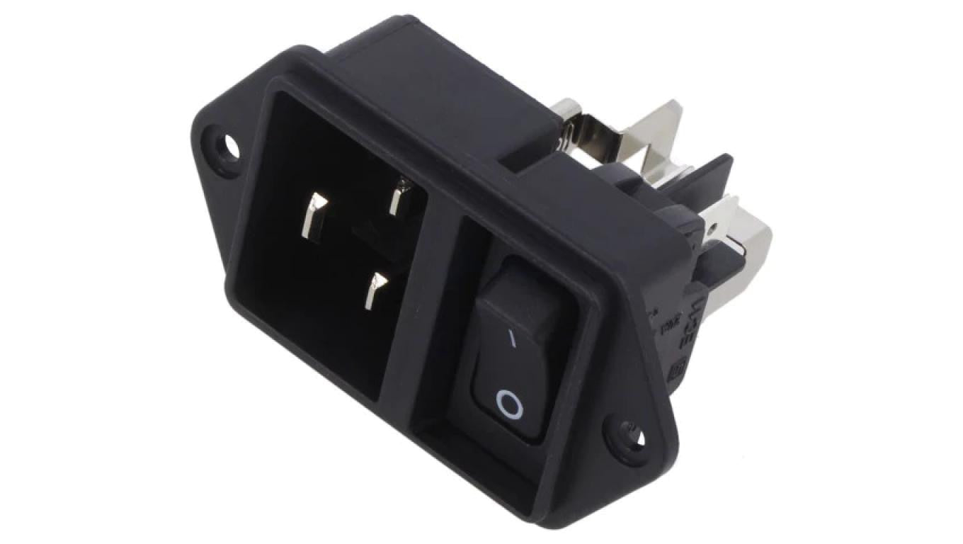 Złącze zasilające AC gniazdo męskie 16A 250VAC IEC 60320 EC11.0001.001
