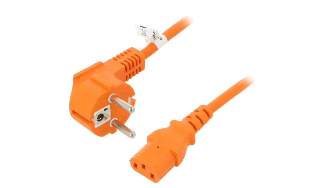 Kabel CEE 7/7 (E/F) wtyk kątowy, IEC C13 żeński PVC 3m 10A 95289