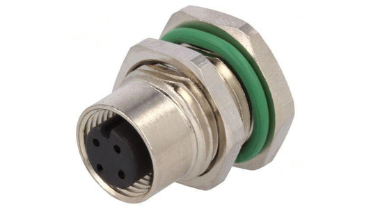 Złącze M12 gniazdo PIN: 4 żeńskie 250V proste IP67 THT 4A PXMBNI12RPF04APCPG9