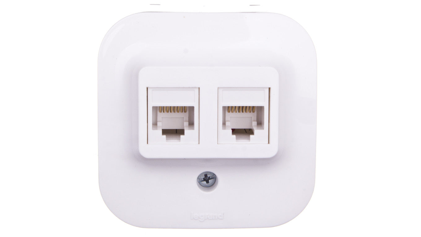 FORIX Gniazdo komputerowe podwójne RJ45 kat.5e UTP białe 782428