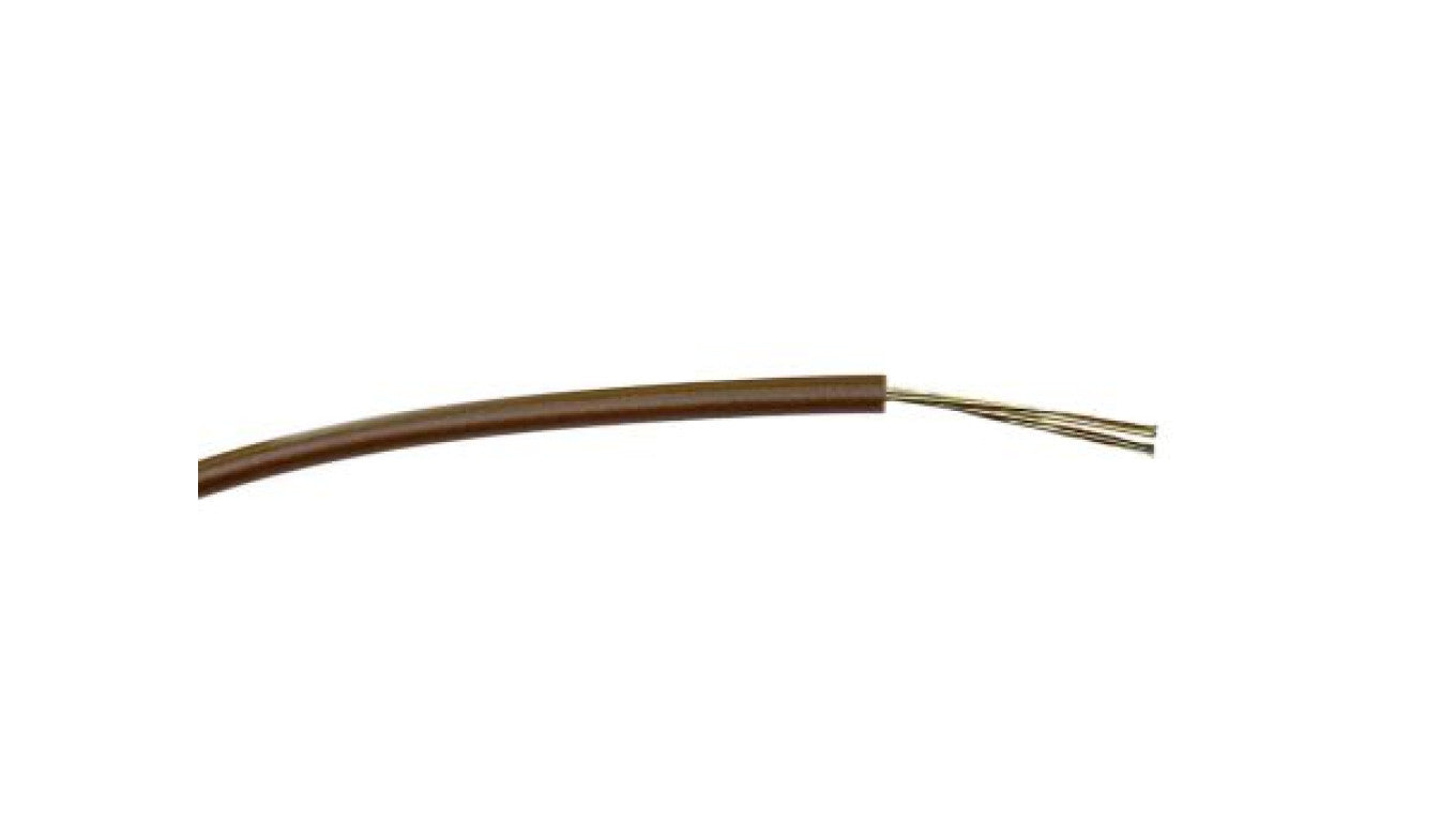 Przewód jednożyłowy linkowy, 0,2 mm², 7/0,2 mm, 24 AWG, PVC, 1 kV AC, Brązowy, dł. 500m, RS PRO