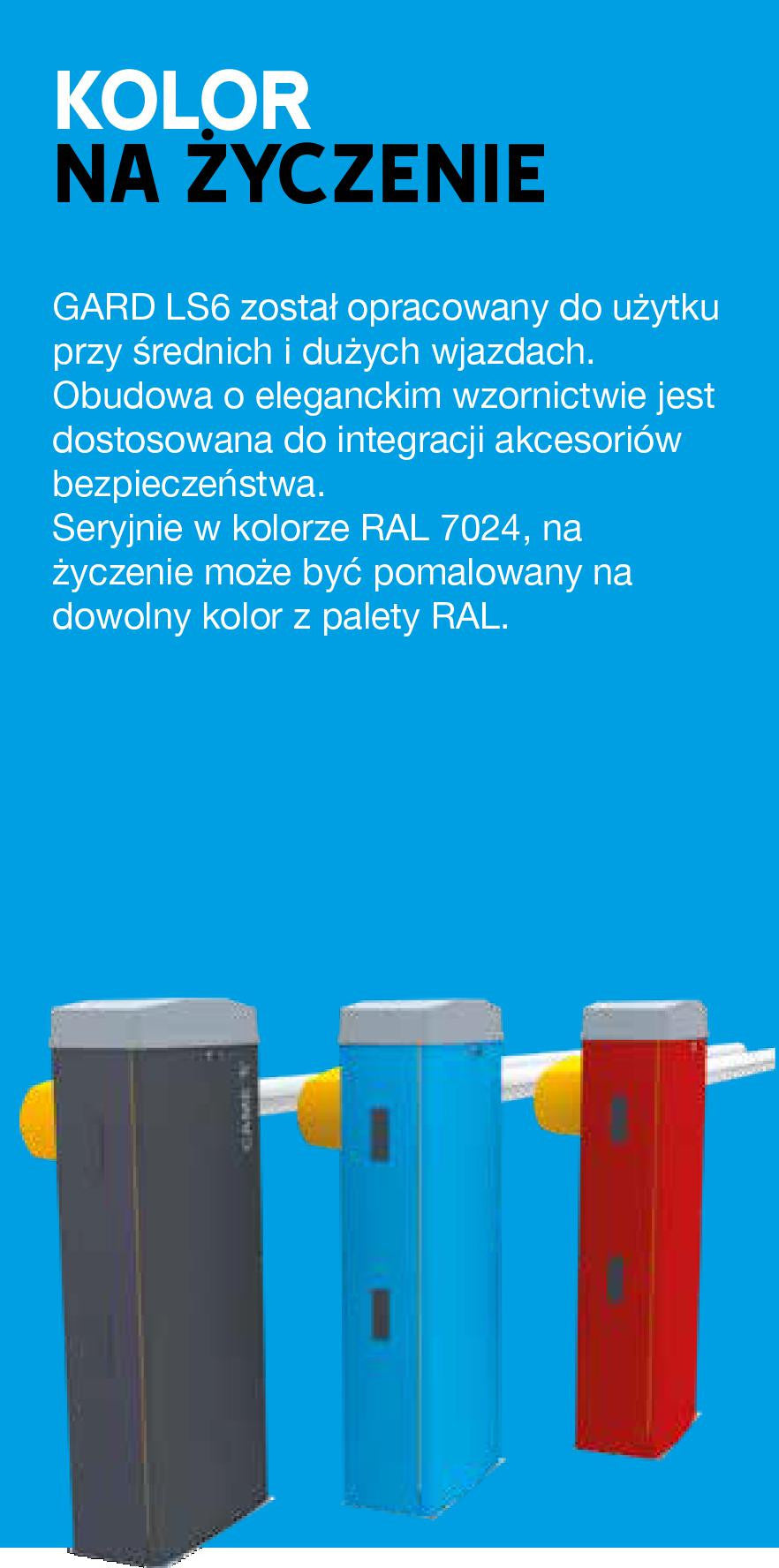 Szlaban CAME LS6 z ramieniem G06850 do 6,5m (pod LED)