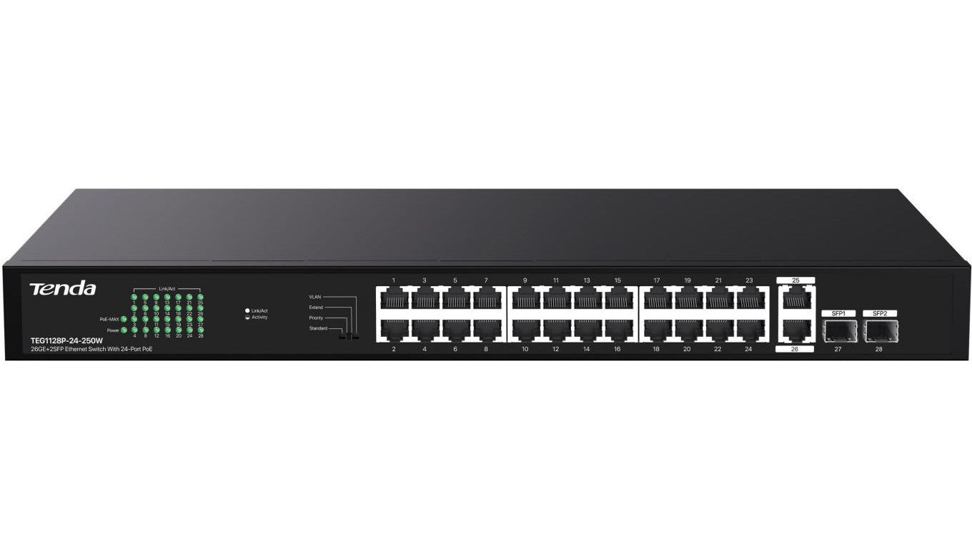SWITCH POE TENDA TEG1128P-24-250W