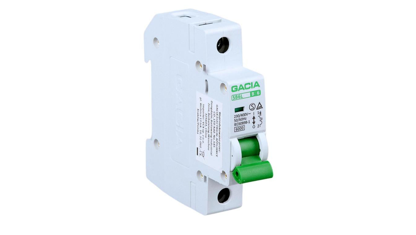 GACIA Wyłącznik nadprądowy SB6L B 1P 6A 6kA AC