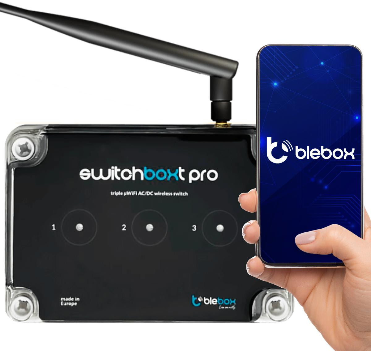 Moduł przekaźnikowy switchboxt pro z zewnętrzną anteną Blebox
