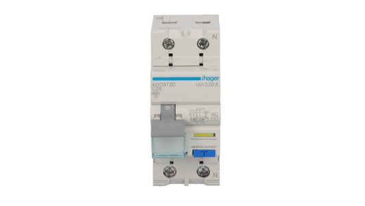 Wyłącznik różnicowo-nadprądowy RCBO 2P C25A 0,03A Typ AC ADC975D