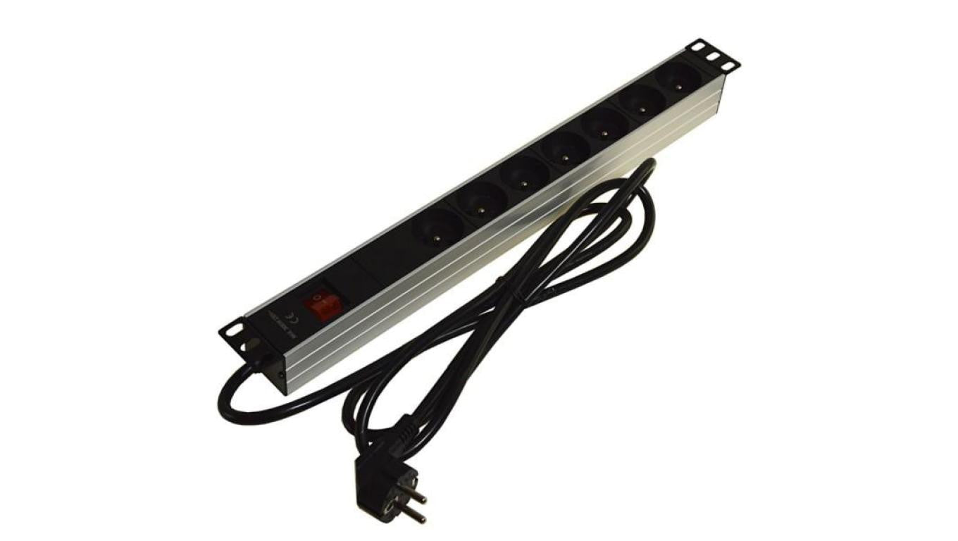 Listwa zasilająca RACK 19cali 1U 7 gniazd + wyłącznik