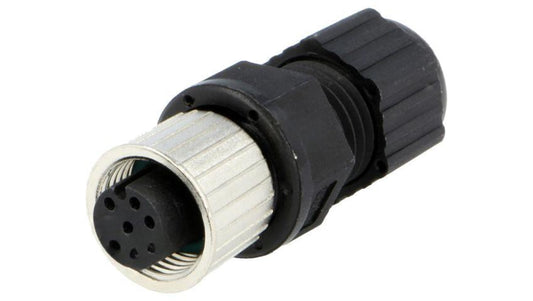 Złącze M12, żeńskie, PIN:8, wtyk, proste, 30V M12A-08BFFA-SL8001
