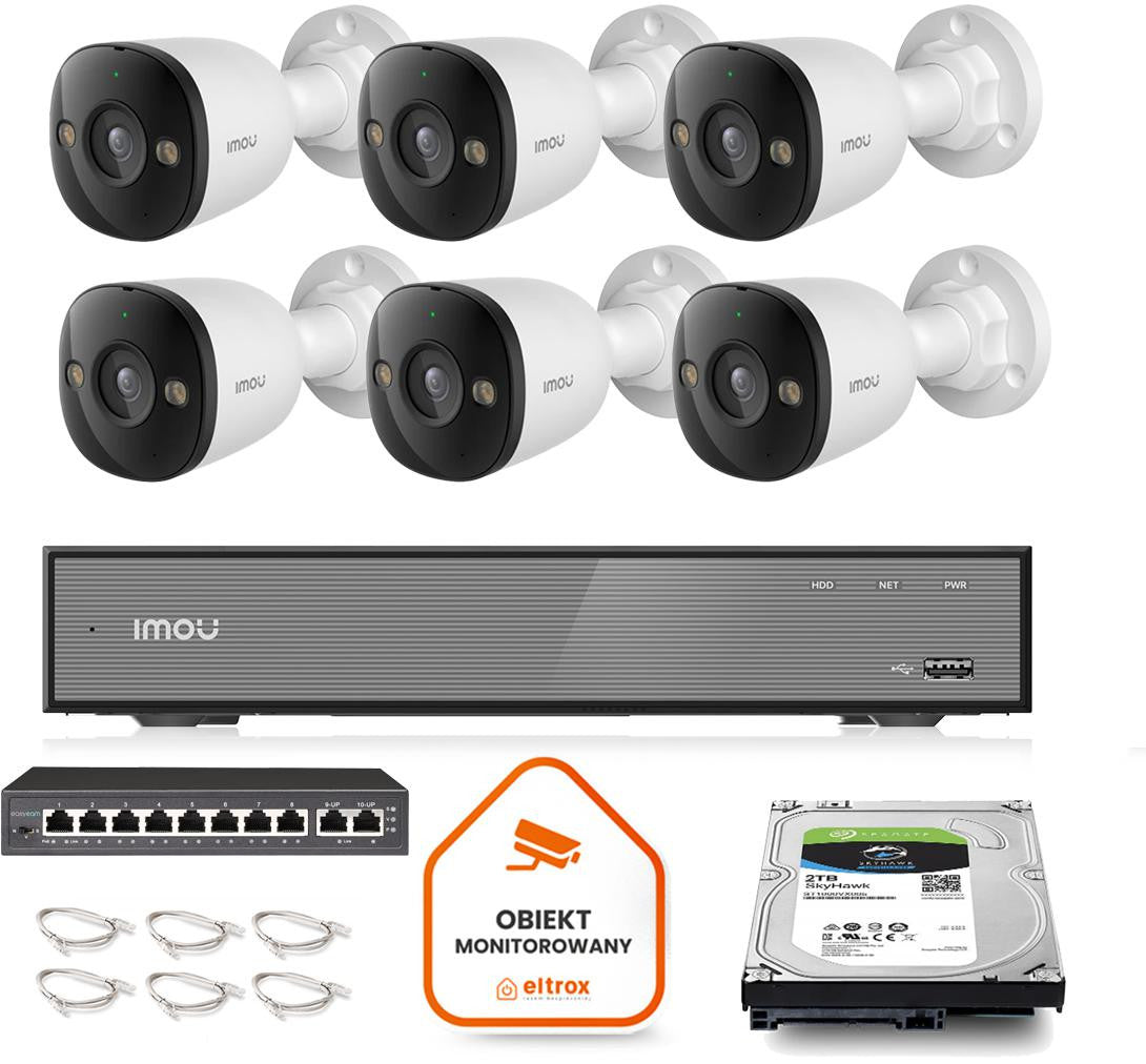 Zestaw monitoringu Imou 6x kamera PS3E-8Q0 8MP POE