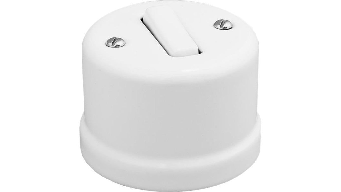 Łącznik pojedynczy natynkowy Retro ceramic 10A-250V~, biały