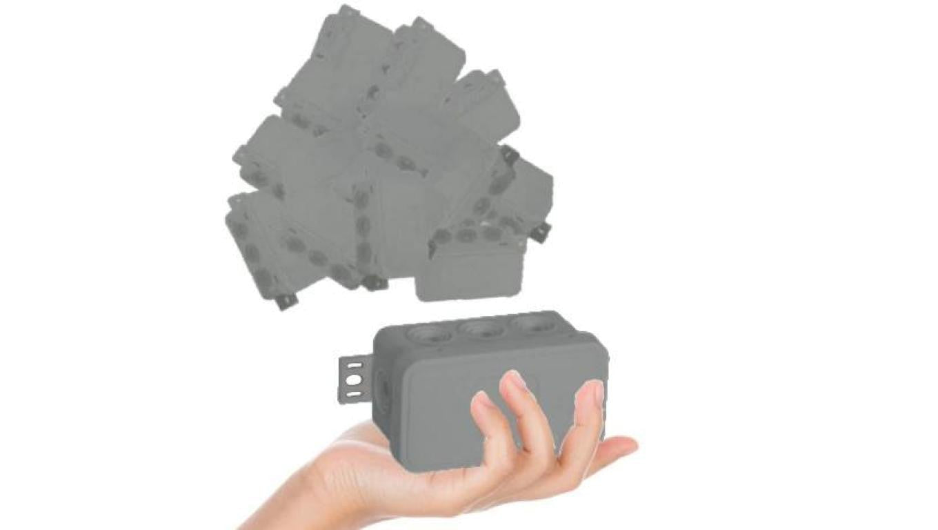 VIPLAST Puszka Natynkowa Hermetyczna Na Klik IP54 80x45x41 mm Popiel 10szt