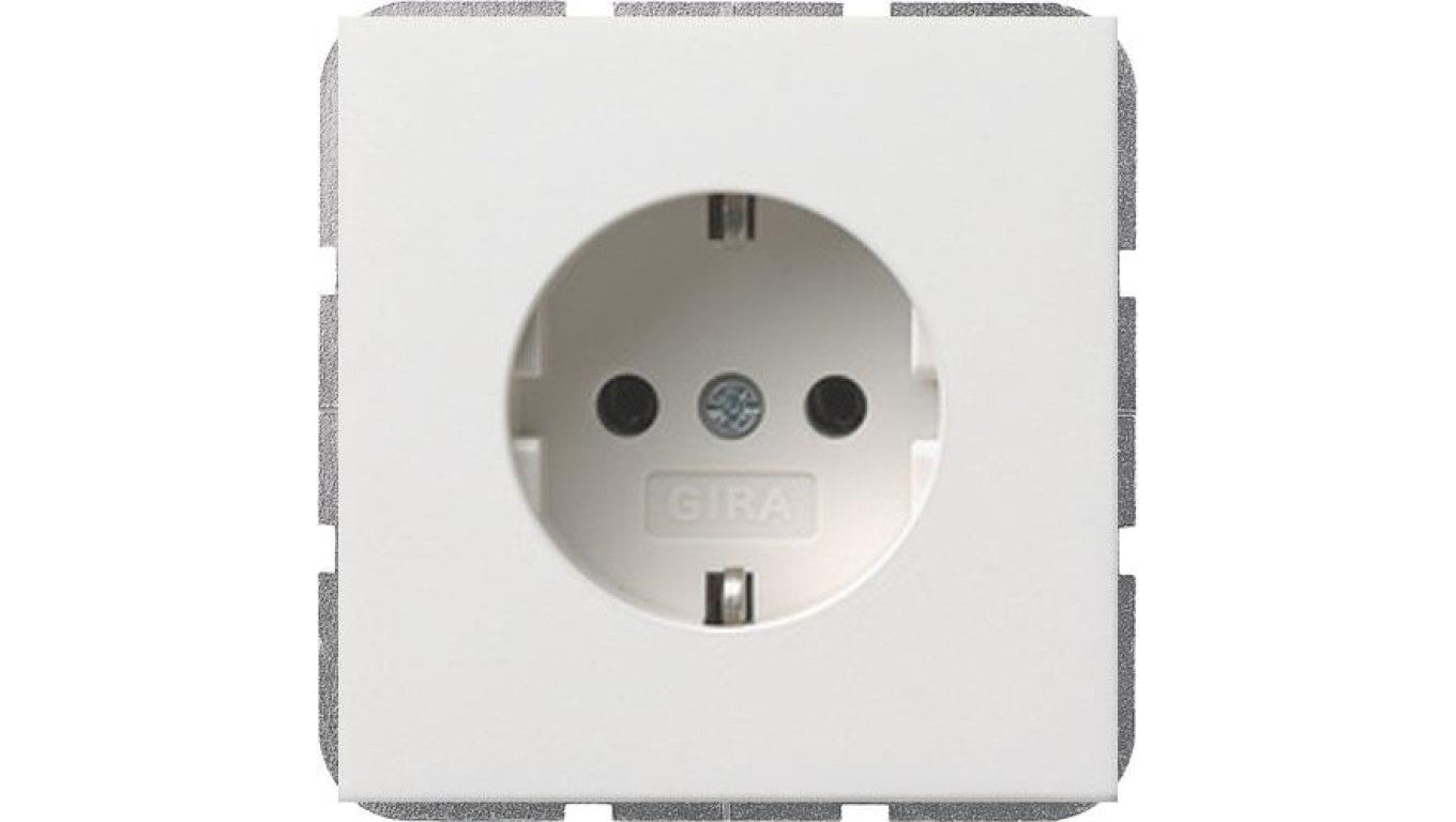 GIRA F100 Gniazdo SCHUKO biały połysk