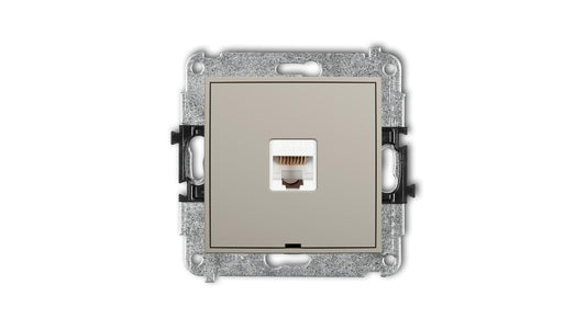 MINI Mechanizm gniazda komputerowego pojedynczego 1xRJ45, kat. 5e, 8-stykowy, bez pola opisowego taupe 60MGKBO-1