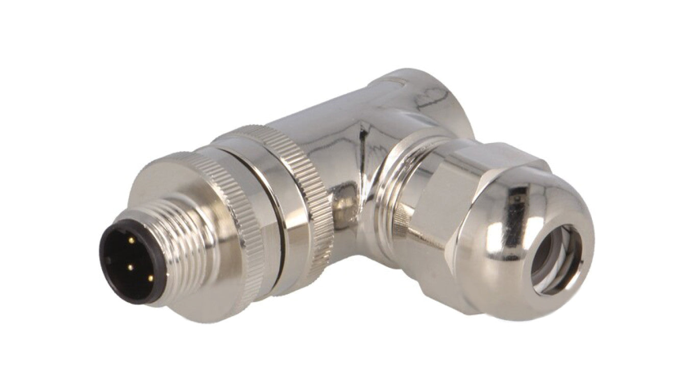 Złącze okrągłe M12 męskie kątowe ekranowane 4-PIN 250V PG9 T4113512041-000