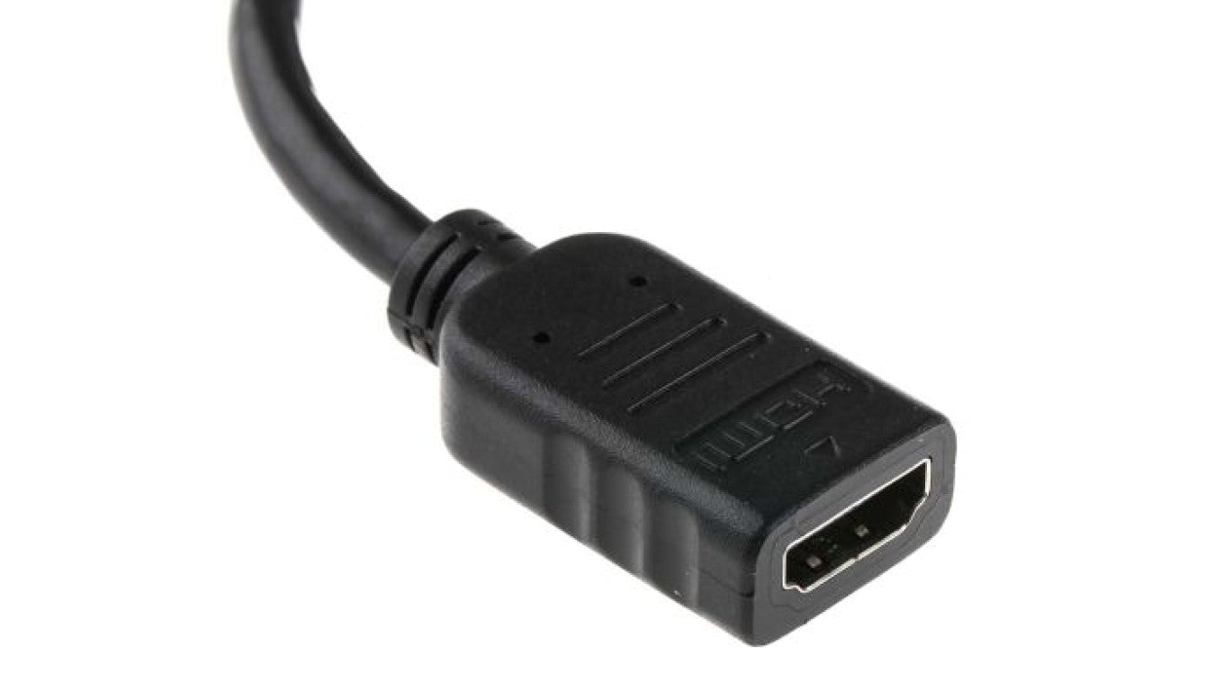 Kabel KVM, dł. 150mm - Męskie DisplayPort - Żeńskie HDMI, kolor: Czarny, RS PRO