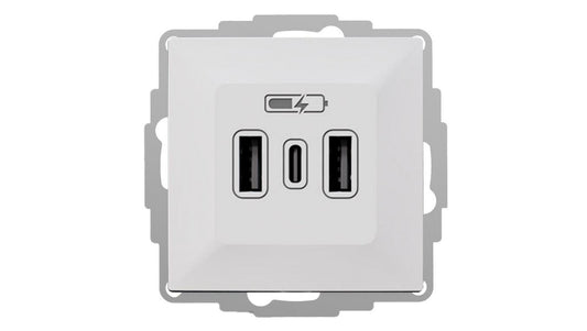 VESTRA ładowarka USB 2xA+C biały 3808-10