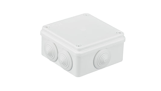 Puszka n/t hermetyczna 100x100x50 6 dławików IP65 biała S-BOX 106B