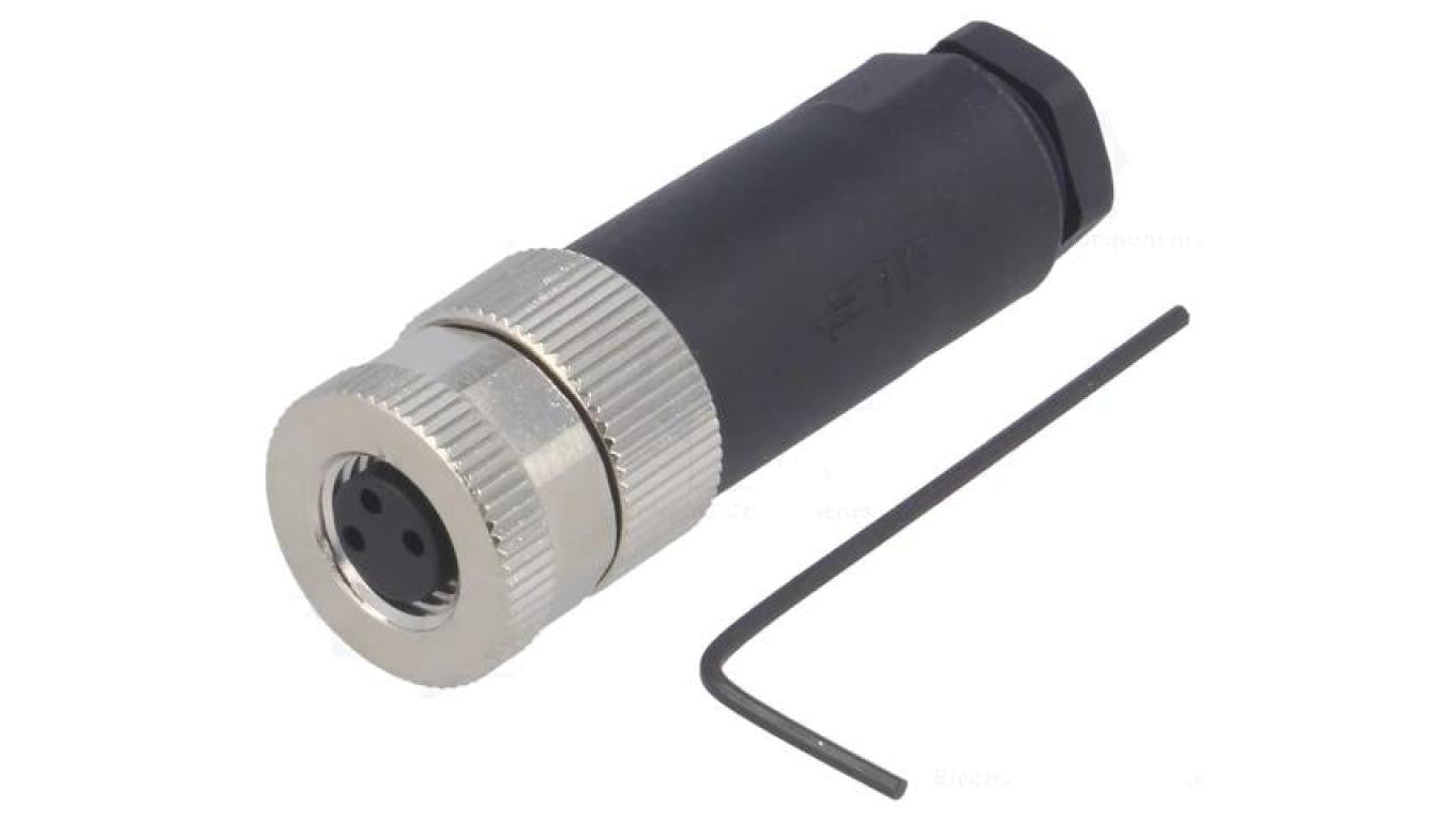 Złącze: M8 żeńskie PIN: 3 proste nieekranowane na przewód wtyk T4010008031-000