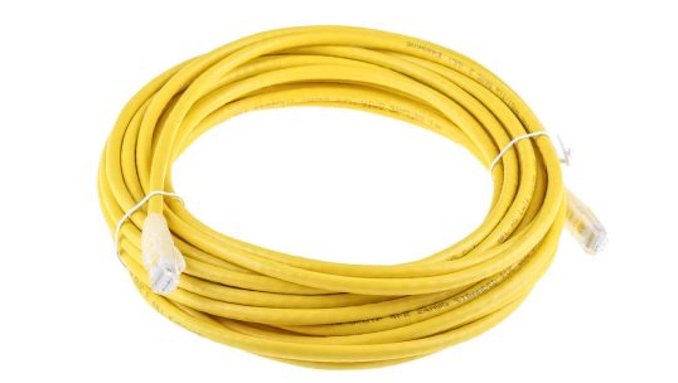 Kabel kategorii 6, Żółty, Wtyk RJ45/męski RJ45dł.: 10m, mat. koszulki: PVC