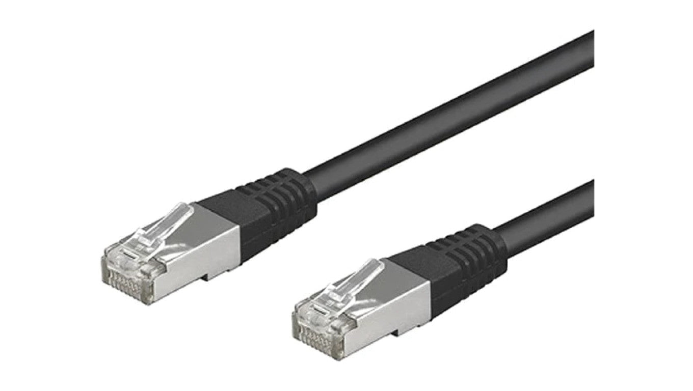 Patch cord SF/UTP 5e linka CCA PVC czarny 15m 26AWG 68668