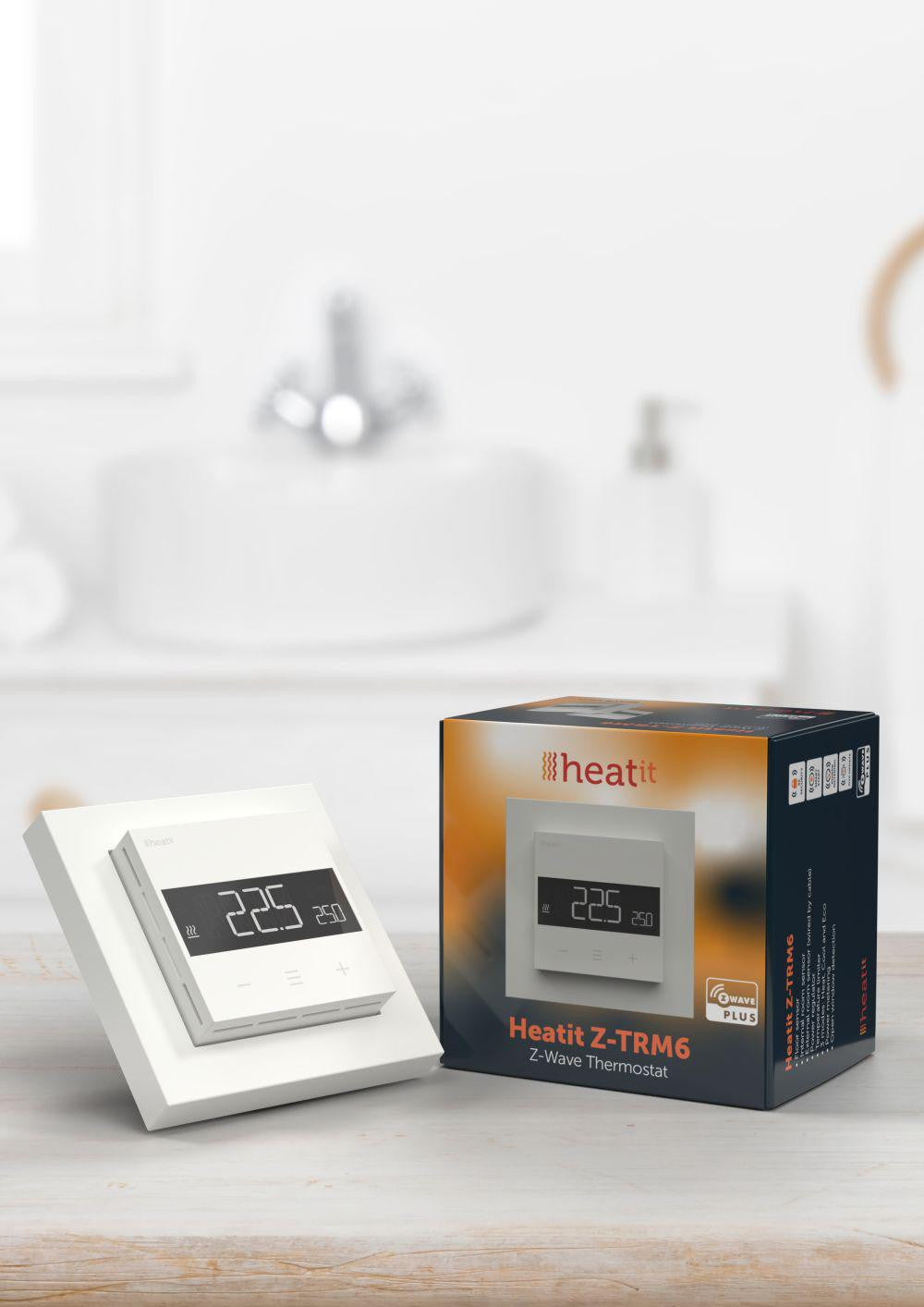 Termostat Heatit Z-TRM6 White RAL 9003 Z-Wave Thermostat 3600W 16A 868,4 Mhz