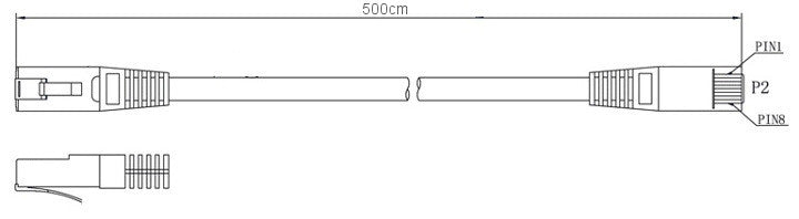 PATCHCORD KAT5E UTP 5M SZARY