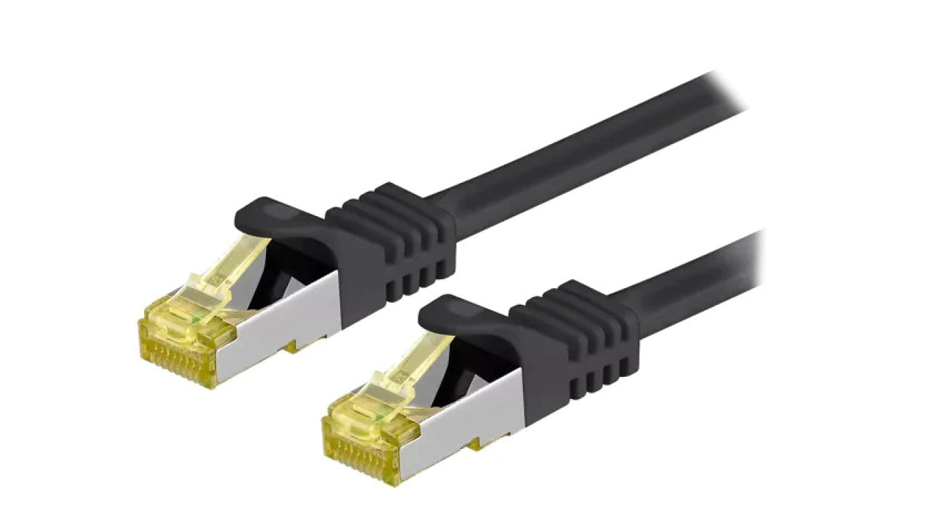 Patch cord S/FTP 6a linka Cu LSZH czarny 5m 26AWG 91626