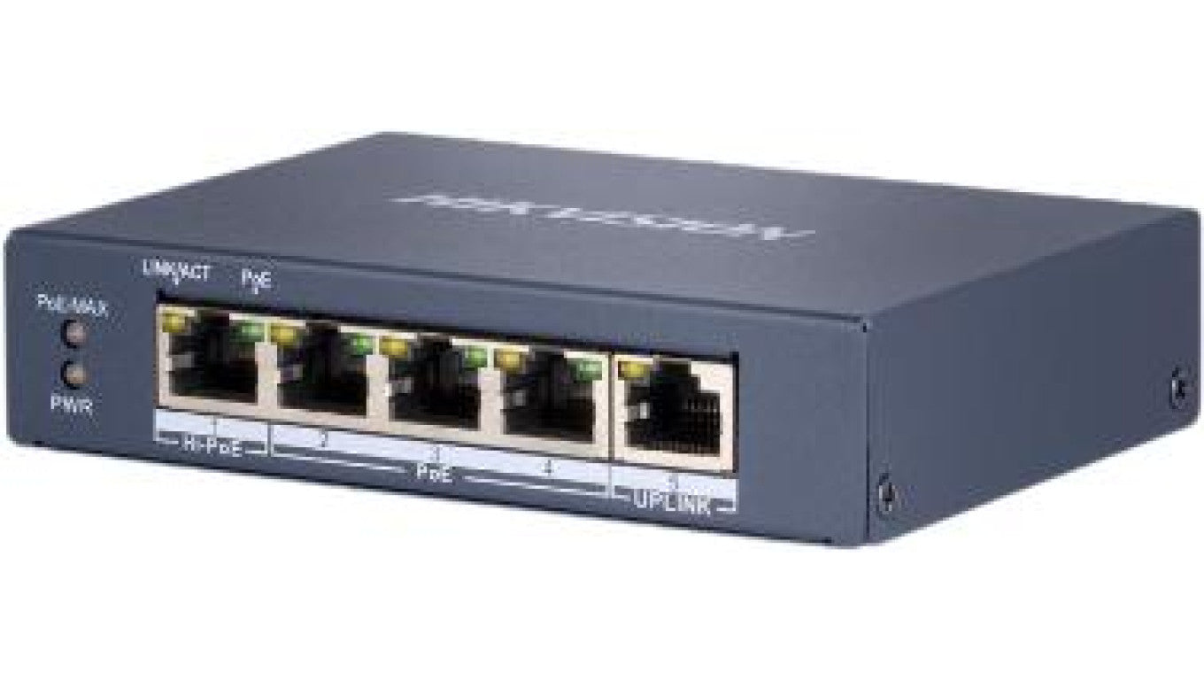 Switch PoE 4-portowy 1Gbps (niezarządzalny) DS-3E0505HP-E