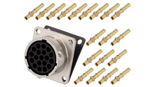 Złącze okrągłe gniazdo kołnierz (4 otwory),na panel 19-PIN RT001619SNH-K