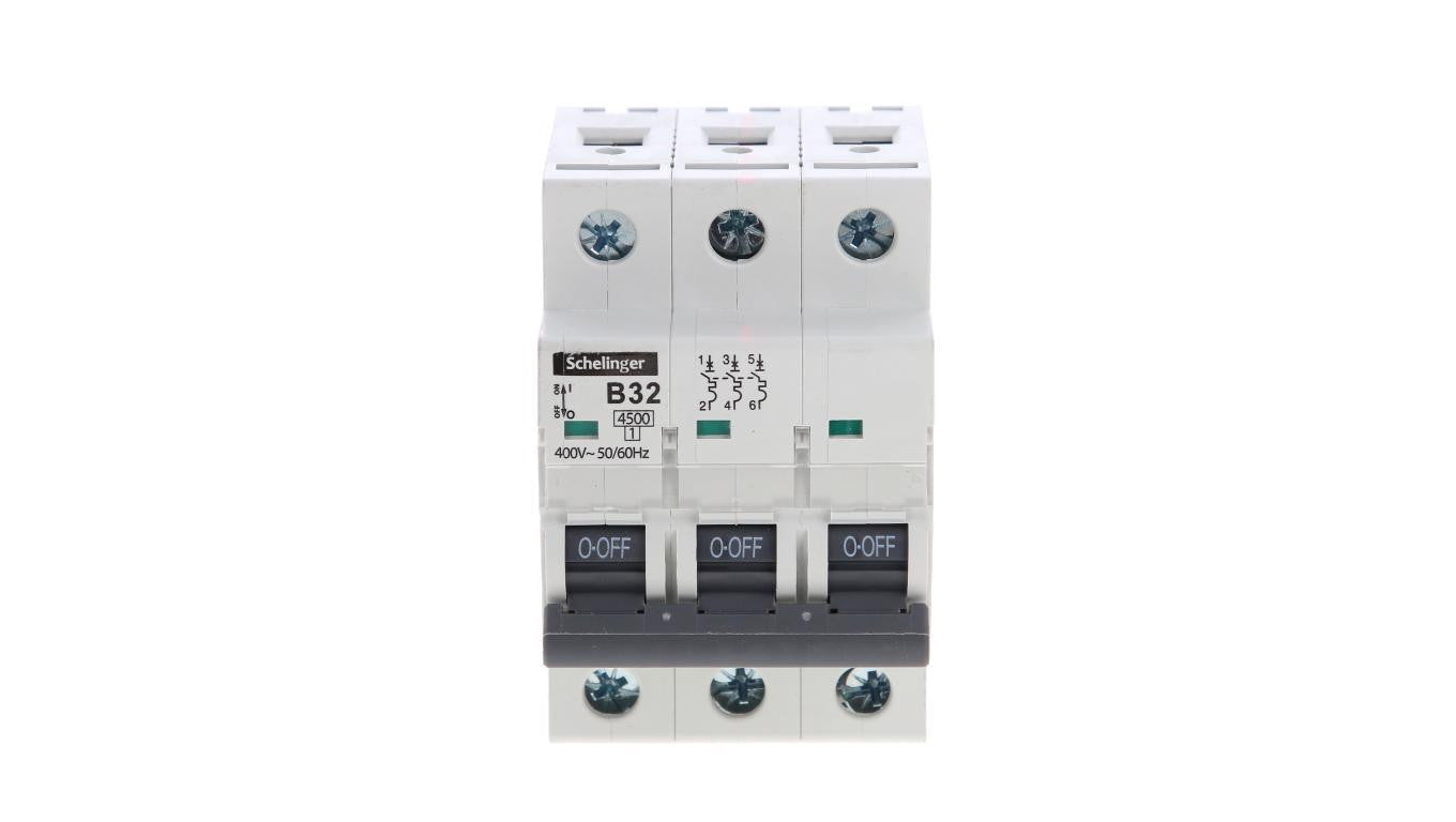 Wyłącznik nadprądowy 3P B 32A 4,5kA AC SCHELINGER A02-G7-3P-B32
