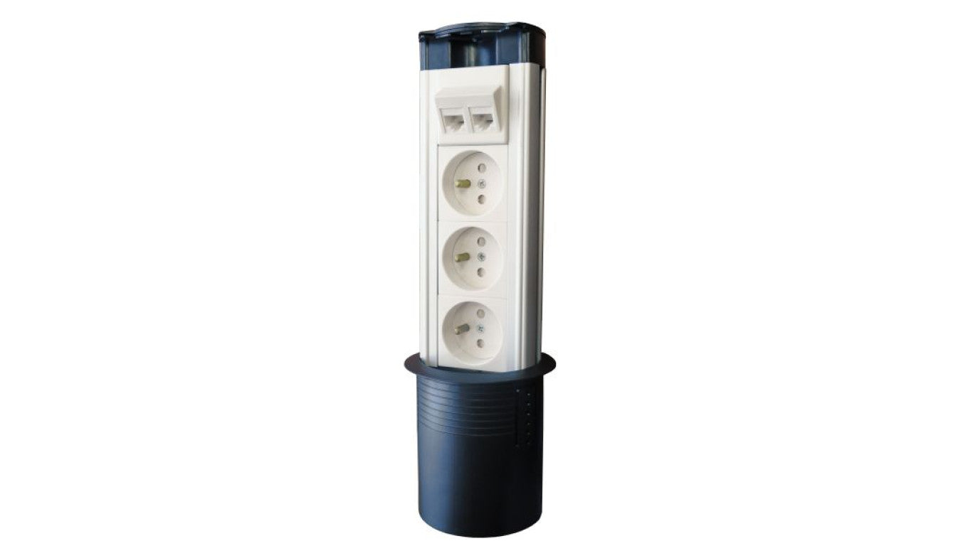 Kolumna zasilająca ALANTEC DESK 3 gniazda elektryczne + 2 gniazda komputerowe