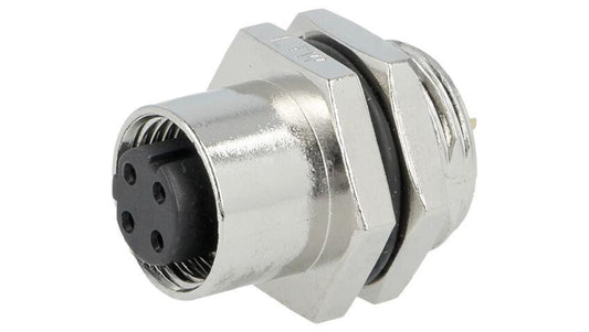 Złącze M12, żeńskie, PIN:4, gniazdo, proste, 250V M12D-04PFFS-SH8001