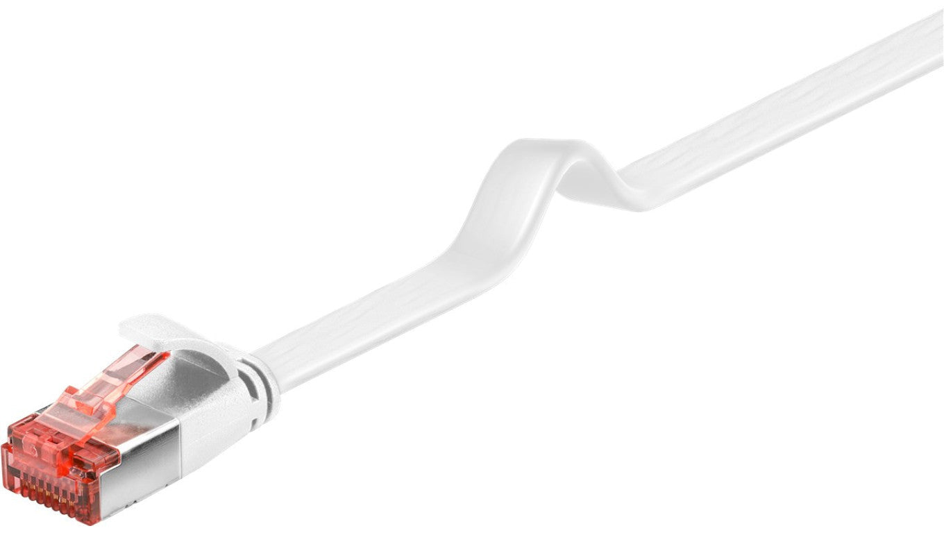 CAT 6 kabel krosowy płaski,U/FTP, biały - Długość kabla 10 m
