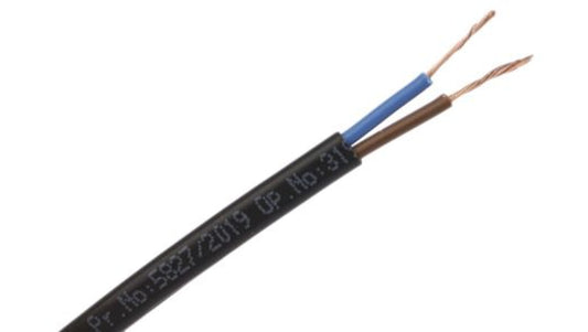 Sieciowy kabel zasilający 2 Core Polichlorek winylu PVC Sheath Czarny 5.34mm od , 300 V