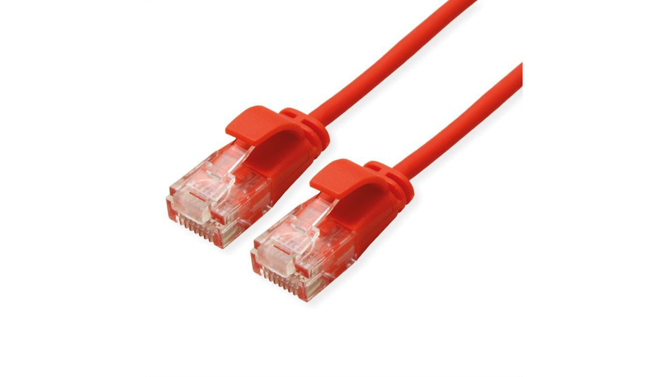 ROLINE UTP Data Center Patchkabel Cat.6A (Class EA), LSOH, extra dun, rood, 5 m