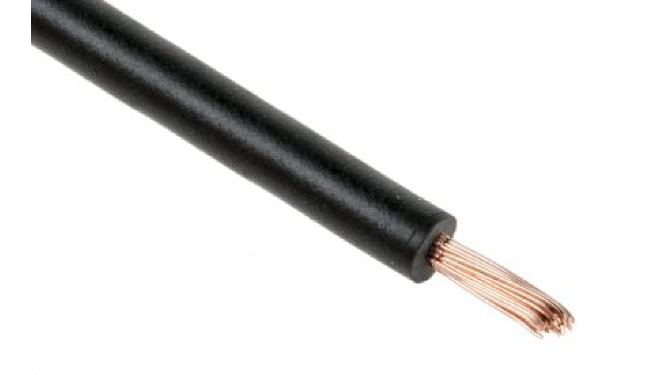 Jednożyłowy kabel sterowniczy CSA 1 mm², Maks. +70C 1000 V Czarny, RS PRO