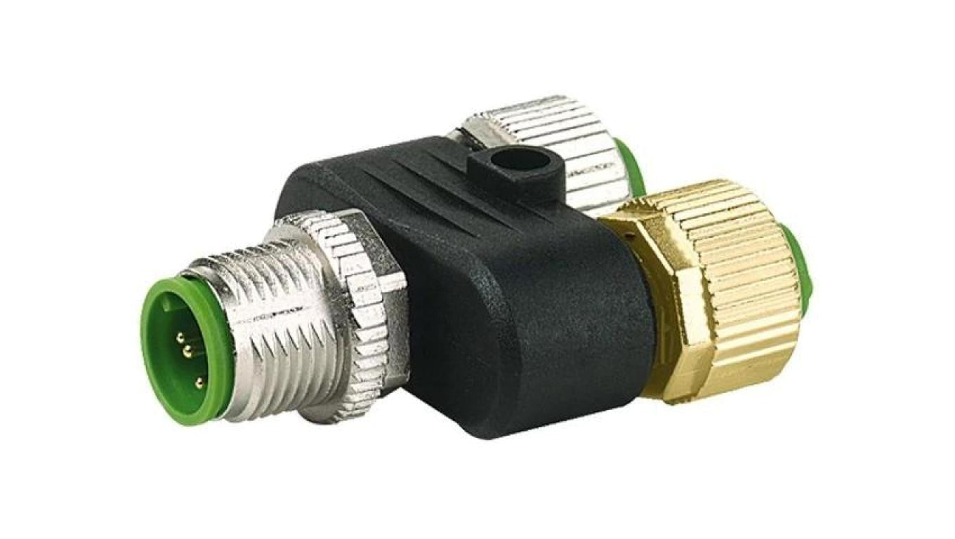 Trójnik M12 męskie, M12 żeńskie x2 kod A-DeviceNet / CANopen 7000-41141-0000000