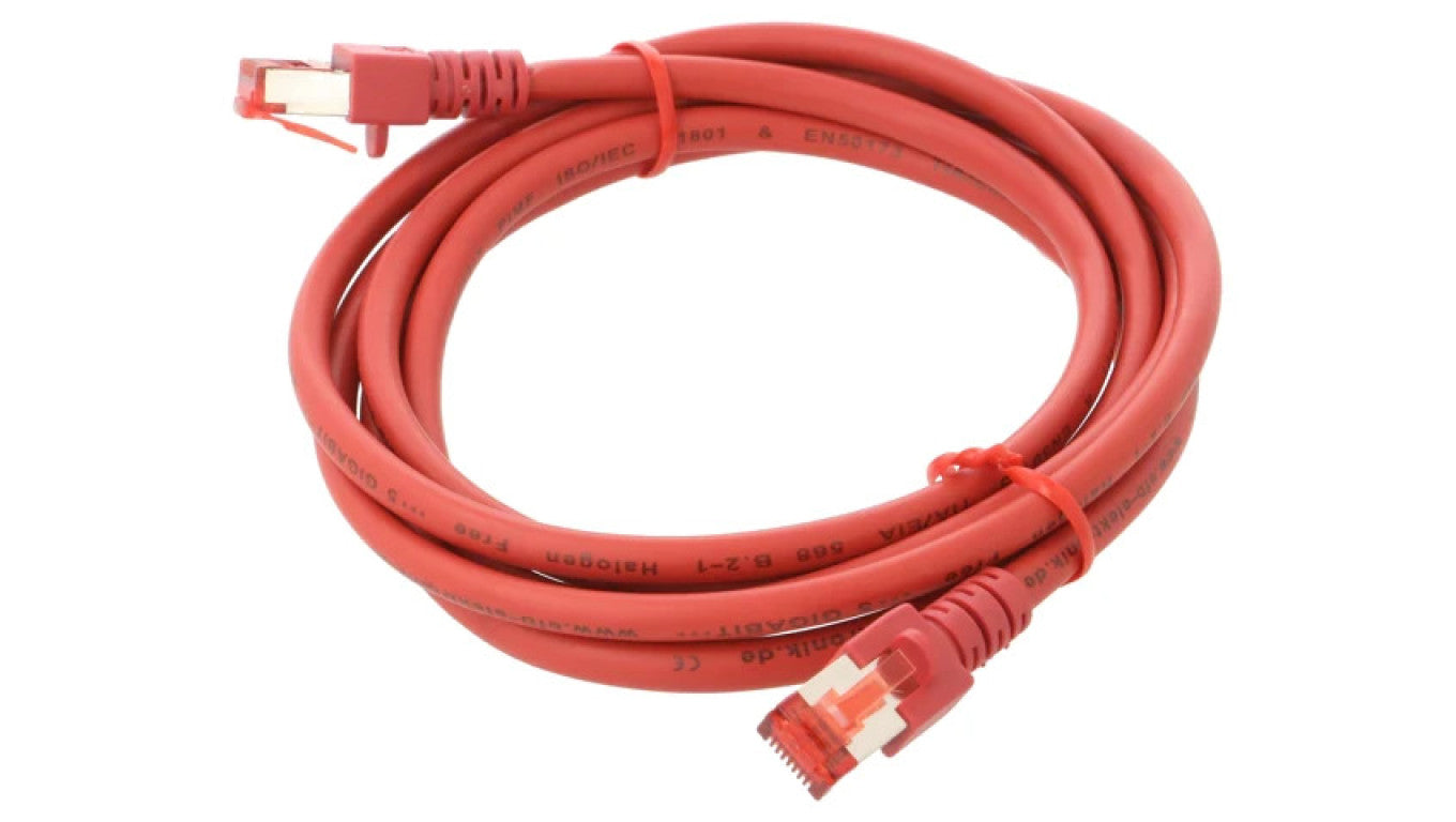 Patch cord S/FTP 6 linka Cu LSZH czerwony 2m 27AWG 802993