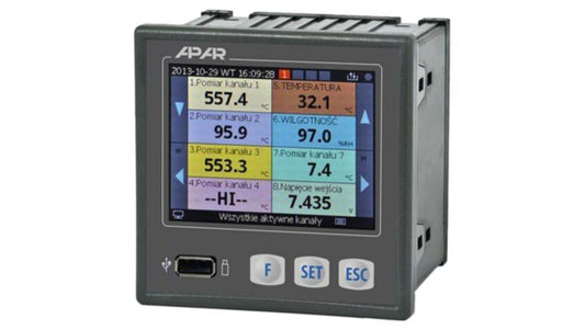 Rejestrator, 85÷260VAC, IN: 8, na panel, IP30, 0÷50C, Otw: 92x89mm AR207/8/S1/P/P/P/P/IP30