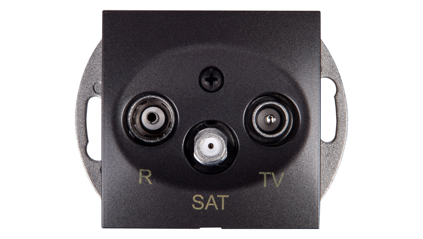Simon 54 Gniazdo antenowe RD/TV/SAT przelotowe antracyt DASP.01/48
