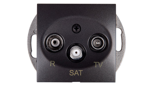 Simon 54 Gniazdo antenowe RD/TV/SAT przelotowe antracyt DASP.01/48