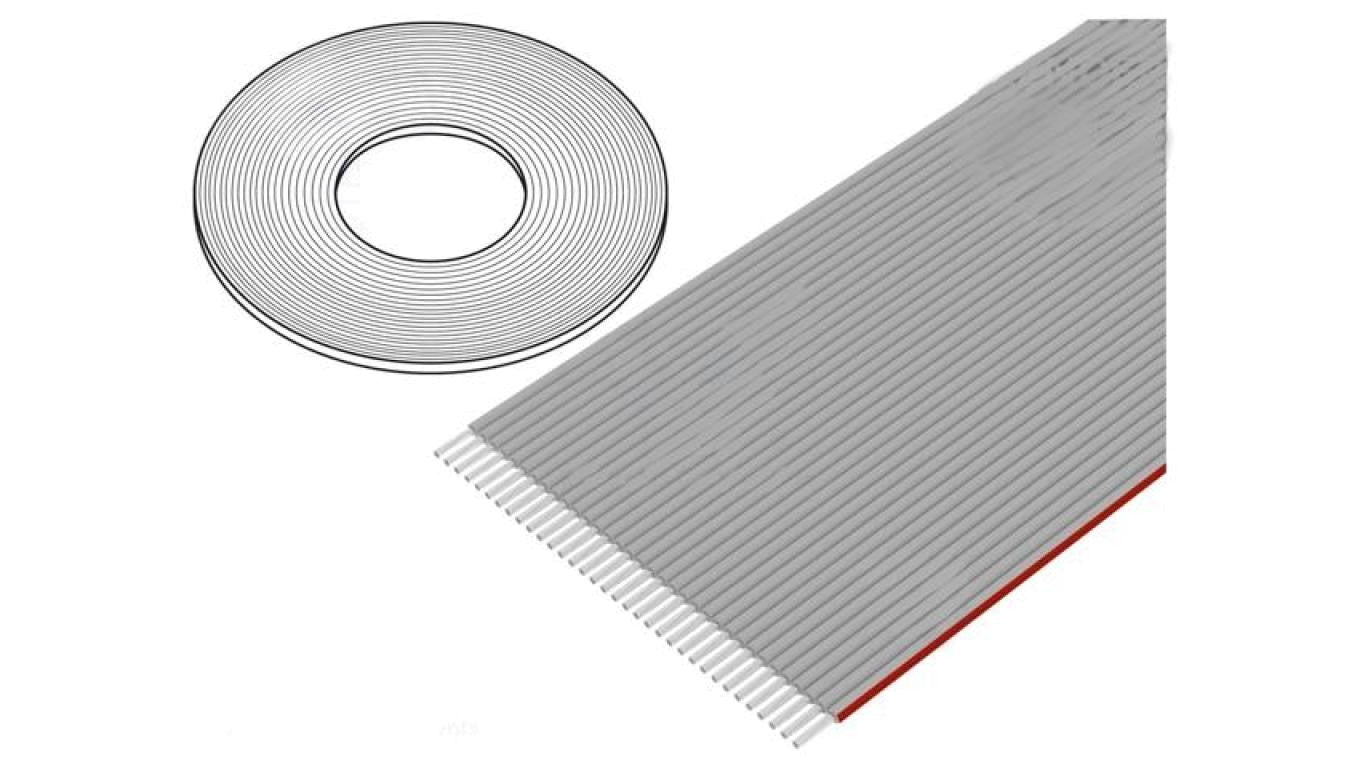 Przewód: wstążkowy 1mm linka Cu nieekranowany PVC szary 30,5m DS1057-01-34A282R-30.5