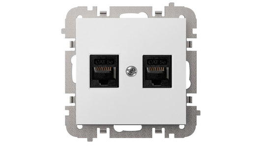 SANTRA gniazdo komputerowe 2x RJ45 bez ramki podtynkowe biały 4149-10